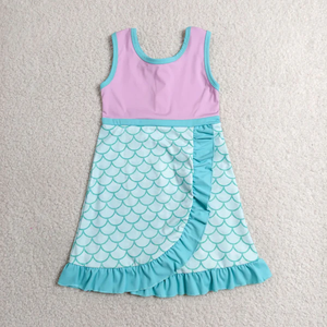 Vestido de Yoga para Niñas, Estilo Boutique, Sin Mangas, con Puntos Rojos, Vestido Deportivo con Volantes - Product Image 2