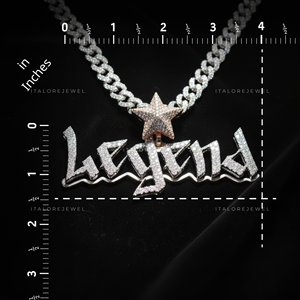 LEGEND Collar con Colgante de Letra del Alfabeto de Plata de Ley 925 con Moissanita y Baño de Oro Blanco, Joyería Elegante para Regalo - Product Image 6