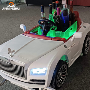 LiqVis Wiederaufladbarer Goldener Auto-förmiger LED-Leuchter Nachtclub-Leuchtständer aus Acryl für Wein-Cocktail-Werbung Displayständer - Product Image 3