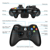 Manette de Jeu Sans Fil BT Originale Noire pour Console XBOX 360 et PC