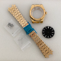 41mm Mod-Kit Uhrengehäuse für NH35 Uhrwerk Edelstahl-Armband 31,8mm Zifferblatt+Zeiger Saphirglas Ersatz-Armband