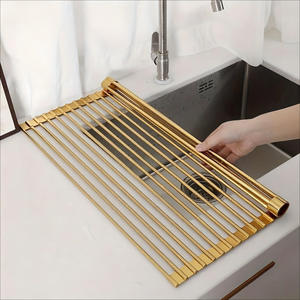 Escurridor de Silicona Dorado Tamaño L, Tapete Plegable Antideslizante para Secar Platos, Organizador de Fregadero de Cocina - Product Image 4