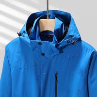Veste 3 en 1 pour homme avec logo personnalisé, imperméable, coupe-vent, manteau d'hiver, doublure en sherpa amovible, capuche, veste de randonnée en plein air, veste hardshell pour homme