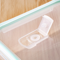 Bol en verre rectangulaire de haute qualité, simple, avec fermoirs et 2 compartiments, hermétique, compatible micro-ondes, boîte à lunch