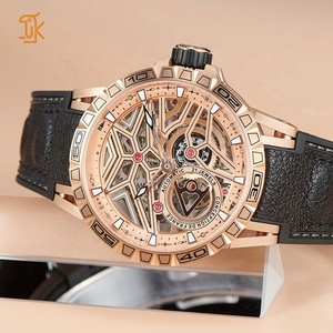 Top Brand Luxury Sport Rose Gold Mechanical <b>Watches</b> Leather Strap <b>Skeleton</b> <b>Automatic</b> Waterproof <b>Watches</b> for Men - Product Image 4