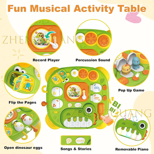 Juego de rompecabezas de Piano de dinosaurio multifuncional Zhengguang, juguetes de mesa de aprendizaje, tablero sensorial ocupado para bebés, juguetes Montessori para niños pequeños - Product Image 3
