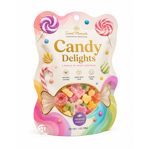 Premium Custom Candy Packaging <b>Bags</b> Digital Printing Shaped <b>Zip</b> <b>Lock</b> Pouches for Chocolate Packaging - Product Image 1