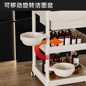 Modern Three-Tier <b>Plastic</b> 4-<b>Wheel</b> Eco-Friendly Durable Trolley Cart for Home Office & Salon Hair Spa Living Room & Bedroom Use - Product Image 5