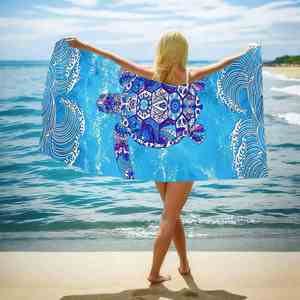 Serviette de plage en coton sans sable, légère, compacte, à séchage rapide, au design esthétique personnalisé - Product Image 1
