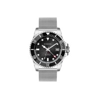 Montre de plongée automatique mécanique de luxe GMT, étanche à 300 m, bracelet en acier maillé, cadran bleu, lumineux, montre de plongée pour homme