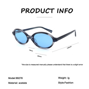 Nuovi occhiali da sole alla moda in acetato con Logo personalizzato stile retrò alla moda a righe uniche Design di marca Miu occhiali da sole in acetato di forma ovale - Product Image 2