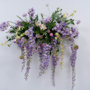 LANJO Dreamy Purple Artificial Flower Garland Wisteria Style For Wedding Hanging <b>Wall</b> And <b>Table</b> Decor - Product Image 2