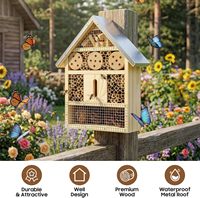 Nouvel hôtel à insectes multifonctionnel pour abeilles, papillons et autres pollinisateurs de jardin, en bois de pin durable