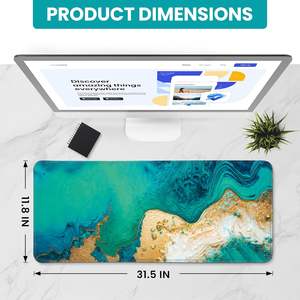 Tapis de souris de jeu en caoutchouc personnalisé de grande taille, tapis de bureau antidérapant, protège-ordinateur portable, design Emerald Shores, bureau, école - Product Image 1