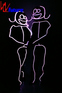 ชุดเต้นรำผู้ชายไฟเบอร์ออปติกชุดแต่งกายชุดฮาโลวีนเรืองแสงในที่มืดชุดแต่งกายสติ๊ก - Product Image 6