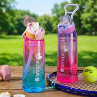 Bouteille d'eau sans sucre, sans BPA, en Tritan+PP, avec couvercle à ouverture rapide, pour adultes, camping, activités sportives en plein air, isolation thermique directe