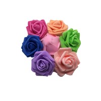 Fleur décorative de mariage 6-7cm, plusieurs couleurs, tête de rose artificielle en mousse