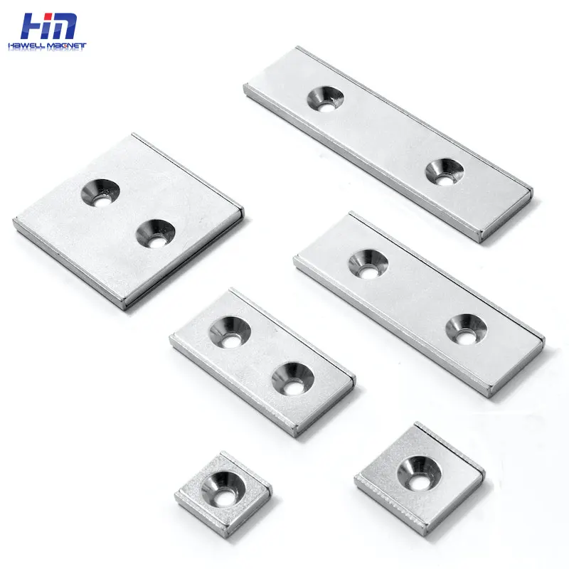 N50 N52 Strong Rectangle Neodymium Magnets Channel Assembly Pot Magnet with Mounting Holes