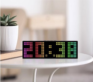 Sleek RGB Colorful Desk <strong>LED</strong> Alarm Clock Time Date Temperature <strong>Timer</strong> Voice Activated Night Light Wall ABS Home Bedrooms Offices - Product Image 1