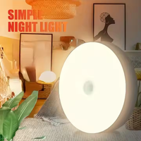 Lampes de nuit LED sans fil à détecteur de mouvement, rechargeables par USB, à luminosité réglable, modernes, 2025