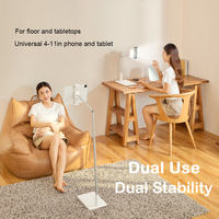 Support de téléphone portable et tablette universel, support de bureau en ABS avec bras télescopique, rotation à 360°, hauteur réglable, support de sol