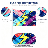 Drapeaux mini-guirlandes personnalisés pour clubs de basketball, 100 % polyester, à agiter à la main, avec mât en bambou, séchage rapide, écologiques