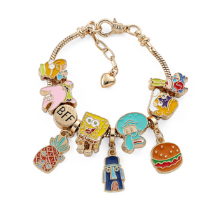 Nueva llegada dibujos animados Spongebobs encanto <span class=keywords><strong>pulsera</strong></span> joyería Patrick estrella colgante cadena estilo lindo joyería <span class=keywords><strong>pulsera</strong></span> - Product Image 1