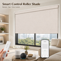 Stores enrouleurs électriques sur mesure à couverture intégrale, stores occultants en polyester, contrôle via APP/Google Home, design moderne et minimaliste pour