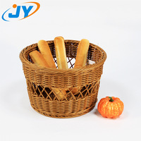 Panier de rangement rond en plastique pour présentation des aliments pour fruits et pain