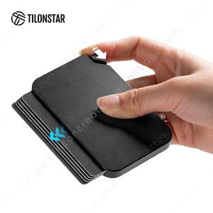 TILONSTAR TMPW100 Wholesale Custom Logo Phone Back Strong Magnetic Metal Side Pop up Credit Aluminum <b>Card</b> <b>Holder</b> - Product Image 4