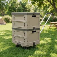 Chariot de courses pliable en aluminium durable Shunhe avec fonction de rangement, conception à quatre roues pliable, empilable et portable