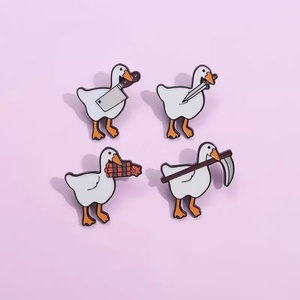 Tùy Chỉnh Dễ Thương Kim Loại Men Cứng Biểu Tượng Cho Ve Áo Pin Đáng Yêu Động Vật Phim Hoạt Hình Mèo Ngỗng Dao Huy Hiệu Cho Lễ Hội Kỷ Niệm - Product Image 2