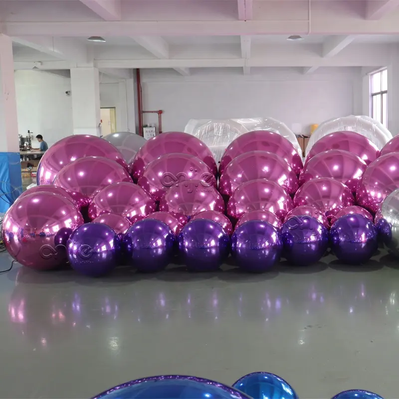 Luxury wedding anniversary birthday backdrop stage decorations multicolor inflatable mirror ball