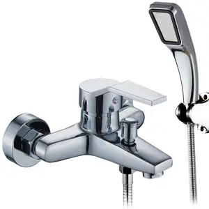 Shower Faucet Household Bathroom Bathtub Faucet Zinc-alloy Wall Mounted Brass Hot And Cold Water Triple Shower Mixer Tap