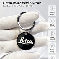 Porte-clés en métal émaillé rond personnalisé, porte-clés avec logo d'entreprise OEM, souvenir promotionnel en gros, cadeau de marque personnalisé en usine