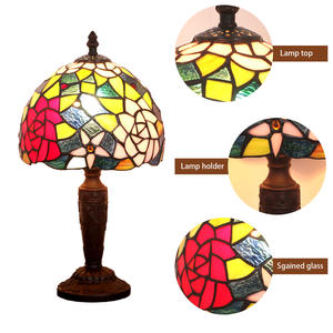 Lampe de chevet en verre de style américain haut de gamme avec motif de rose pour chambre à coucher et salon, lampe de salle à manger vintage nordique, lampe de bar - Product Image 4