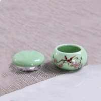 Petit mini pot en céramique avec couvercle 15g rose opale porcelaine blanche crème cosmétique vide 1 oz emballage de biscuits pot en verre avec couvercle