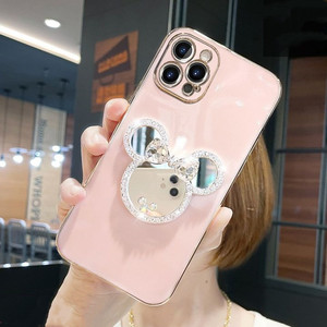 6D galvanoplastie support <span class=keywords><strong>Mickey</strong></span> miroir <span class=keywords><strong>coque</strong></span> de téléphone pour <span class=keywords><strong>Iphone</strong></span> 16 15 13 12 Pro 11 Pro Max 14 Plus <span class=keywords><strong>7</strong></span> 8 breloques pour couverture arrière indésirable - Product Image 5