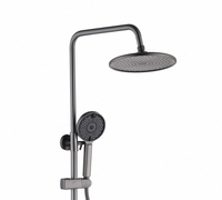 Ensemble de robinet en laiton de salle de bain noir mat mitigeur thermostatique de bain douche à affichage numérique pour hôtels appartements noyau de valve en céramique