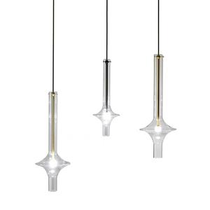 Lámpara <span class=keywords><strong>Colgante</strong></span> Moderna de Vidrio <span class=keywords><strong>Tubular</strong></span> Vertical, Lámpara de Techo Abocinada para Decoración de Hoteles y Hogares, Iluminación de Vidrio Directo de Fábrica - Product Image 5