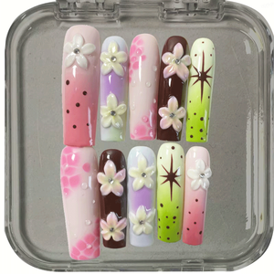 Ongles à presser en acrylique faits main de haute qualité, motifs mignons <span class=keywords><strong>dessin</strong></span>és à la main, personnalisables, prix de gros - Product Image 5