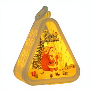 Christmas Retro IP44 Rechargeable LED <b>Candle</b> Holders Snow Globe Lantern Santa Lighted Gifts <b>Winter</b> Xmas Indoor Outdoor - Product Image 3