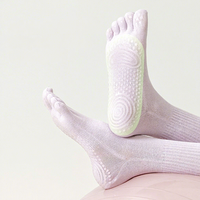 Chaussettes de yoga à cinq doigts antidérapantes, chaussettes longues à orteils séparés pour femmes, pour l'entraînement Pranayama, les sports d'intérieur et le fitness