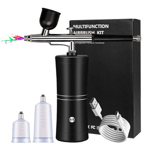 Kit aérographe portable rechargeable 7,0 cc à alimentation par gravité, alimenté par USB, pour nail art, peinture de modèles, mini-pompe à vitesse réglable - Product Image 2