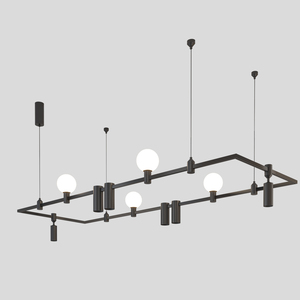 Copper Customized LED Brass Chandelier with <b>Retro</b> <b>Decorative</b> Lighting Glass Ball and Track Lights for Hotel Apartment Restaurant - Product Image 3