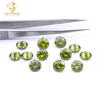 Vente directe d'usine de zircons, pierres précieuses colorées en vrac, zircone cubique ronde de couleur 5A