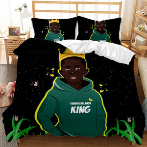 HD 3D Digital Printing Floral Plant African Men's and Women's Luxury Duvet Cover Set 3 Pcs Home Design Large Double Bed - Product Image 6