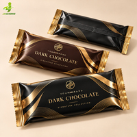 Sachet d'emballage personnalisé noir mat en aluminium thermoscellable pour barres protéinées au chocolat (Whey Protein)