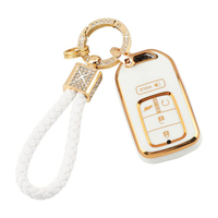 Meilleures ventes transfrontalières : Étui de clé de voiture à bordure dorée, pendentif anneau carré en diamant, porte-clés en corde, best-seller Amazon
