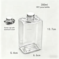 Bouteille carrée en PET de 300 ml pour jus et café, col de 28 mm, qualité alimentaire, épaisse, personnalisable avec LOGO, bouteille de boisson jetable